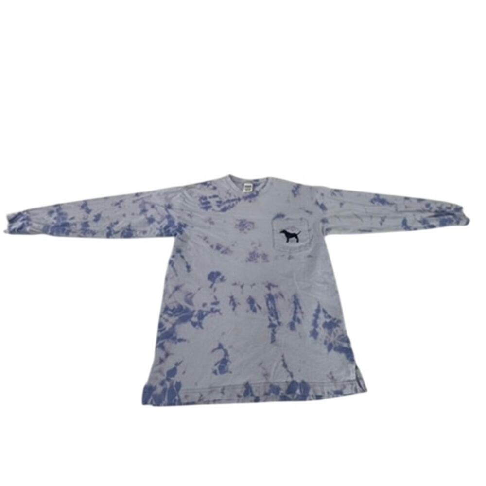 "PINK" Long SLeeve T-Shirt Purple Tie Dye Pink Dog Graphic Beach Summer Tween